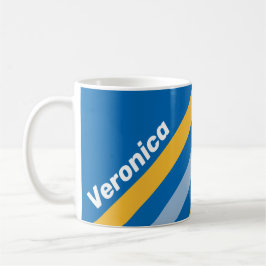Taza De Café Rayas de la Orilla con Nombre