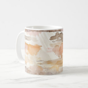 Taza De Café Rayas de melocotón pomelo crema cacao bronceado