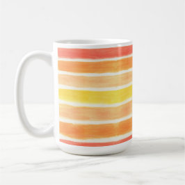 Taza De Café Rayas de níquel de crema de naranja