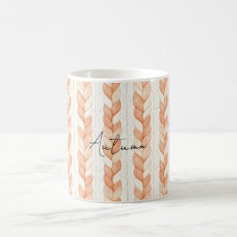Taza De Café Rayas de Nudo de Crema de Melocotón
