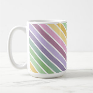 TAZA DE CAFÉ RAYAS DE PASCUA AMARILLO VERDE ROSA MORADO