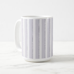 Taza De Café Rayas de purpurina destellante de lavanda púrpura