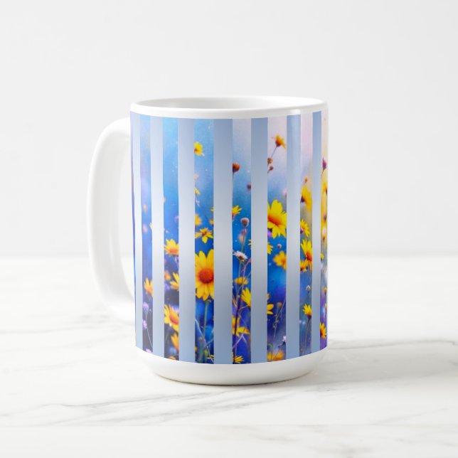 Taza De Café Rayas de Reflejos del Amanecer (Anverso izquierdo)