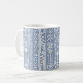 Taza De Café Rayas de resurgimiento egipcias, azul lapis