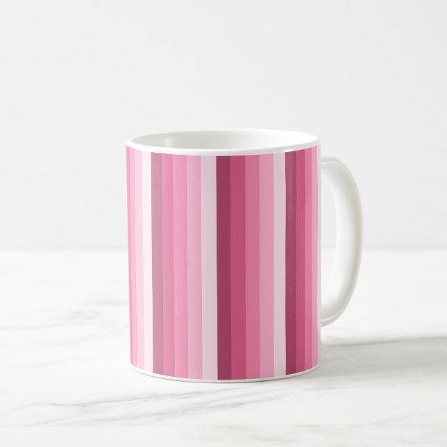 Taza De Café Rayas de sombra rosadas (Anverso derecho)