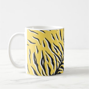 Taza De Café Rayas de tigre de color negro-amarillo: patrón vin