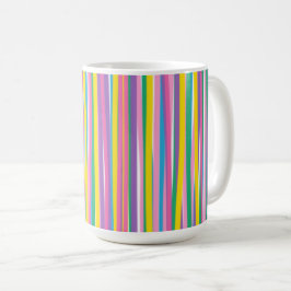 Taza De Café Rayas de verano verticales brillantes