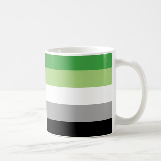 Taza De Café Rayas del Orgullo Aromántico (Derecha)