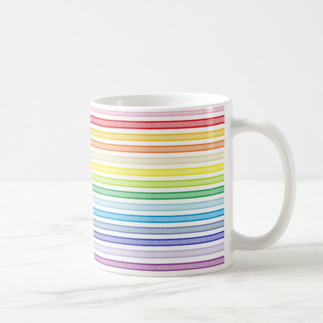 Taza De Café Rayas delineadas Espectro más amplio Arcoiris (Derecha)