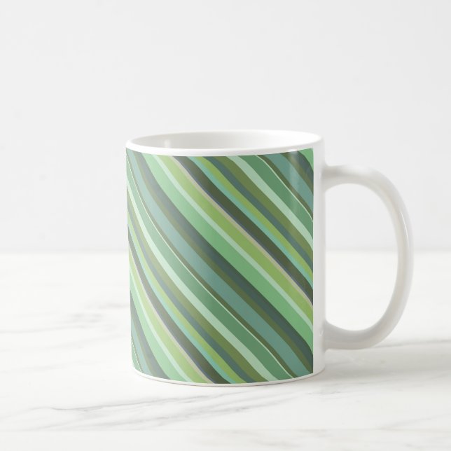 Taza De Café Rayas diagonales de color verde oliva (Derecha)