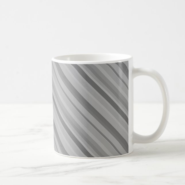 Taza De Café Rayas diagonales grises (Derecha)