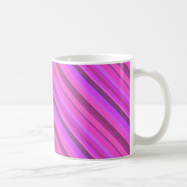 Taza De Café Rayas diagonales rosas (Derecha)