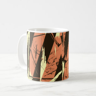 Taza De Café Rayas diagonales y formas fragmentadas