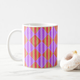 Taza De Café Rayas, diamantes, patrón de punto de Shirley Taylo