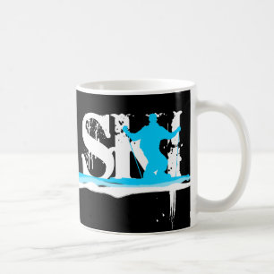 Taza De Café rayas en declive del esquí
