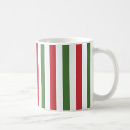 Taza De Café Rayas Geo suaves - Navidad rojo blanco verde. 