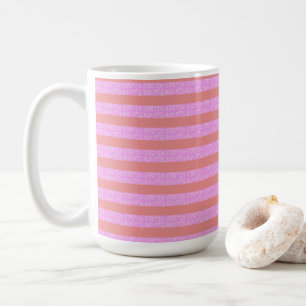 Taza De Café Rayas geométricas rosadas