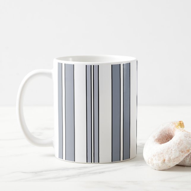 Taza De Café Rayas Grises (Con donut)