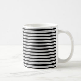 Taza De Café Rayas grises, blancos y negros