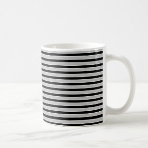 Taza De Café Rayas grises, blancos y negros