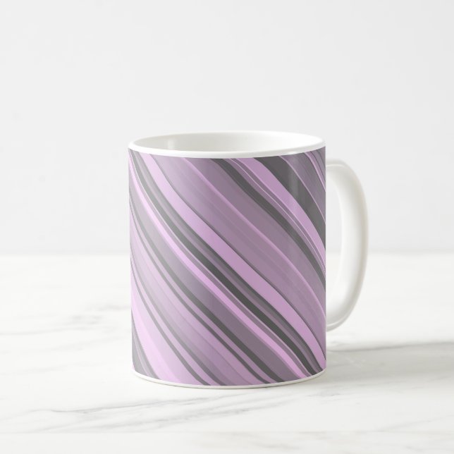 Taza De Café Rayas grises moradas (Anverso derecho)