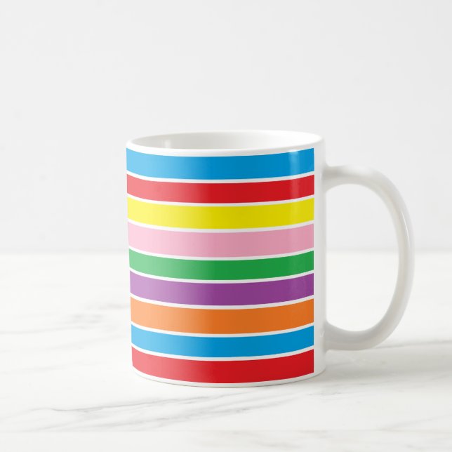 Taza De Café Rayas horizontales arcoiris (Derecha)