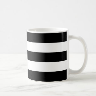 Taza De Café Rayas horizontales en blanco y negro