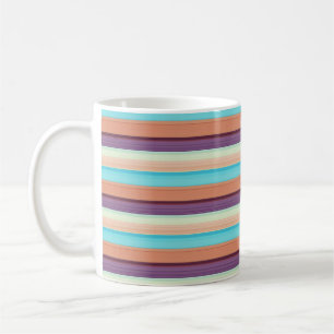Taza De Café Rayas marrones azules lindas