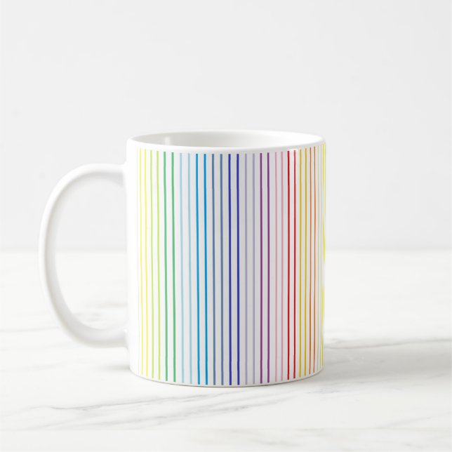 Taza De Café Rayas más amplias resumidas vertical del arco iris (Izquierda)