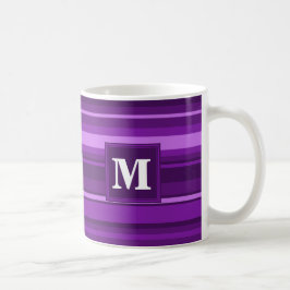 Taza De Café Rayas moradas monográficas