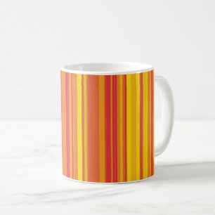 Taza De Café Rayas Naranjas Rojas Amarillas