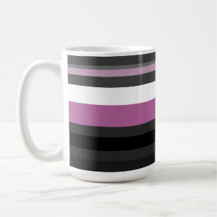 Taza De Café Rayas Negras, Grises y Blancas