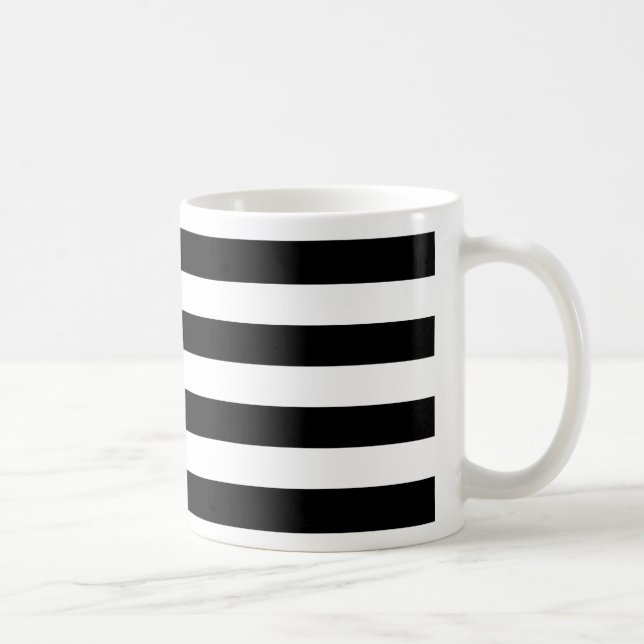 Taza De Café Rayas Negras y Blancas Simples y Negritas (Derecha)