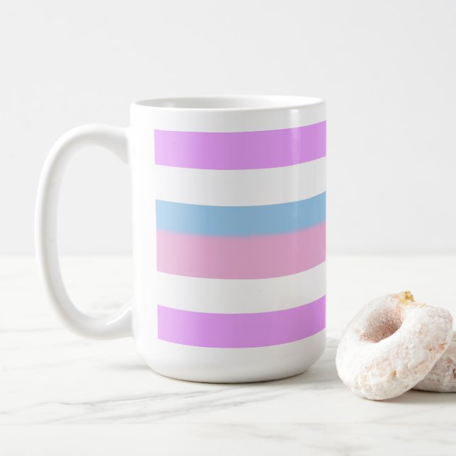 Taza De Café Rayas Orgullo Intersexo (Con donut)