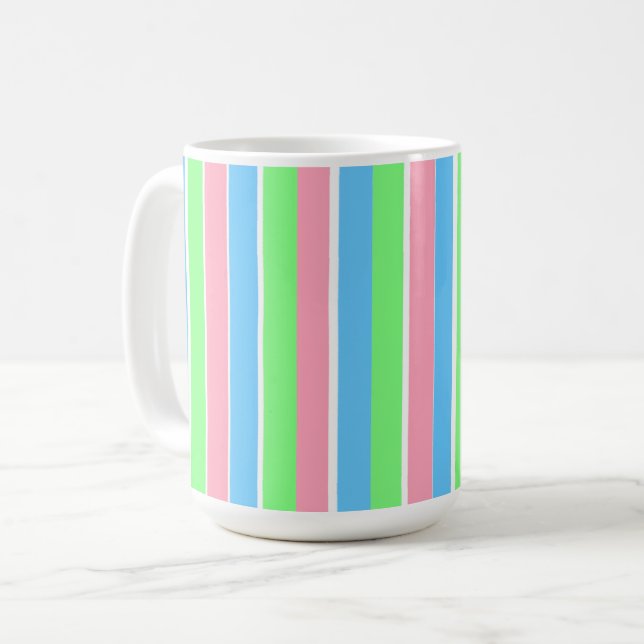 Taza De Café Rayas Pastel de primavera (Anverso izquierdo)