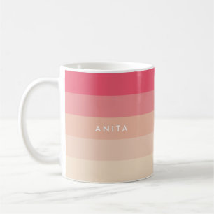 Taza De Café Rayas pastel rosas