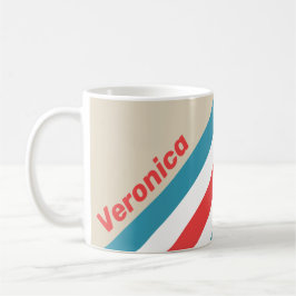 Taza De Café Rayas Perseguidoras de Nubes con Nombre