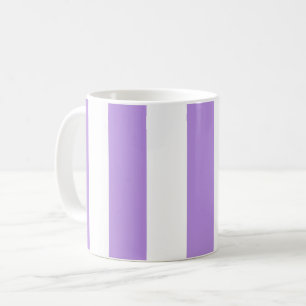 Taza De Café Rayas púrpuras, franjas blancas, patrón rayado