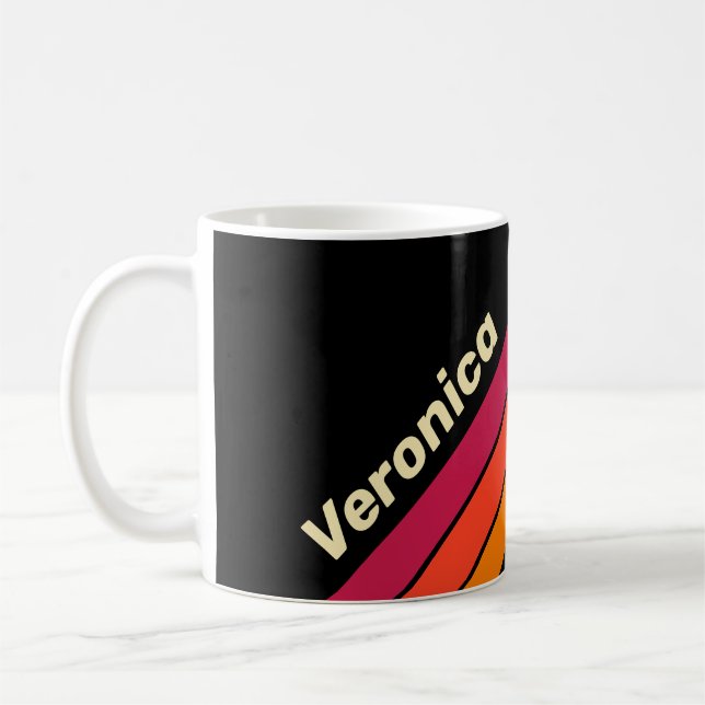 Taza De Café Rayas Retro VHS con Nombre (Izquierda)