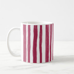 Taza De Café Rayas Rojas Bordeaux