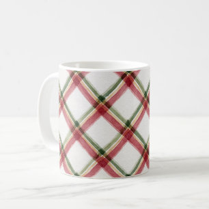 Taza De Café Rayas Rojas Verdes Crema