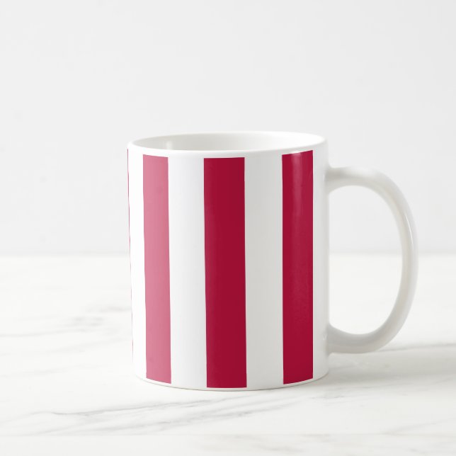 Taza De Café Rayas rojas y blancas (Derecha)