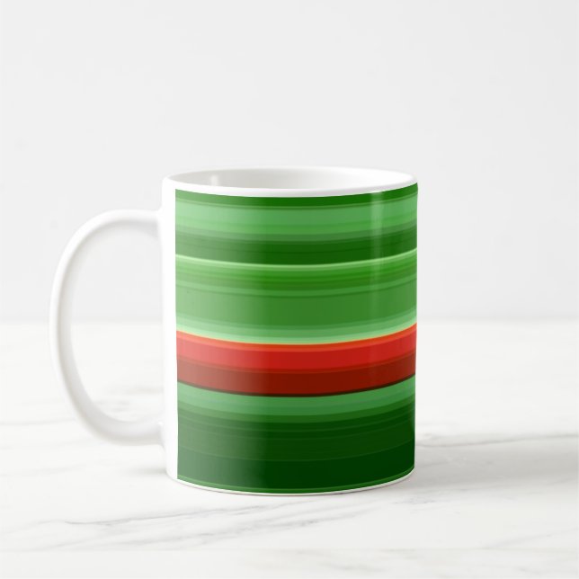 Taza De Café Rayas rojas y verdes (Izquierda)