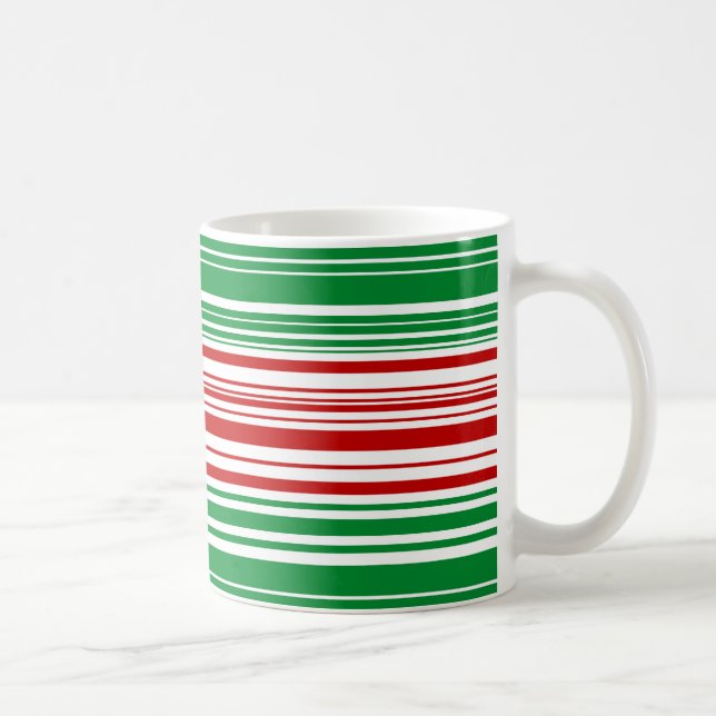 Taza De Café Rayas rojas y verdes (Derecha)