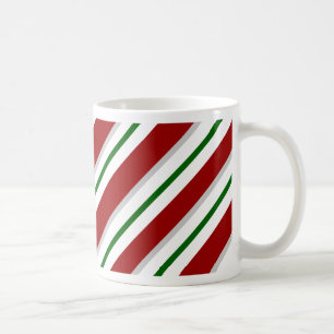 Taza De Café Rayas rojas y verdes
