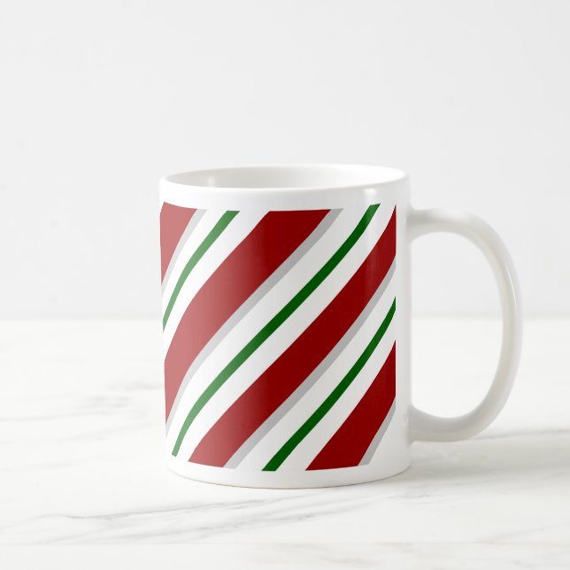 Taza De Café Rayas rojas y verdes (Derecha)