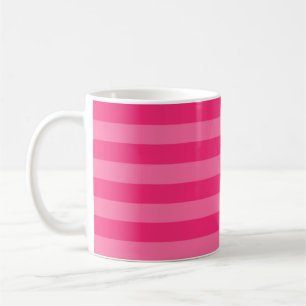 Taza De Café Rayas rosa claro y rosadas calientes