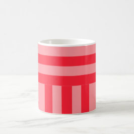 Taza De Café Rayas rosadas y rojas