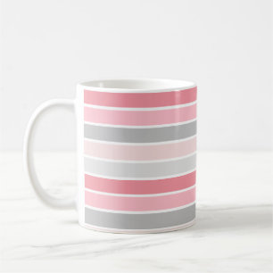 Taza De Café Rayas tonos de rosa