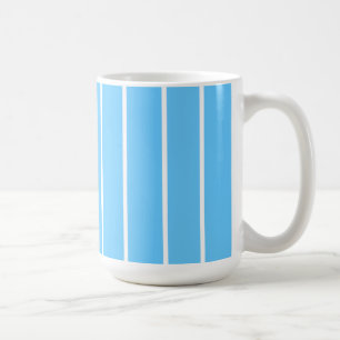 Taza De Café Rayas Verano Azul Cielo y Blanco